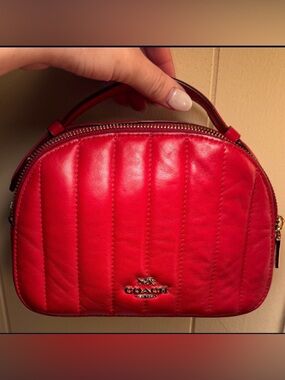 Coach Red Quilted Mini Top-Handle Bag